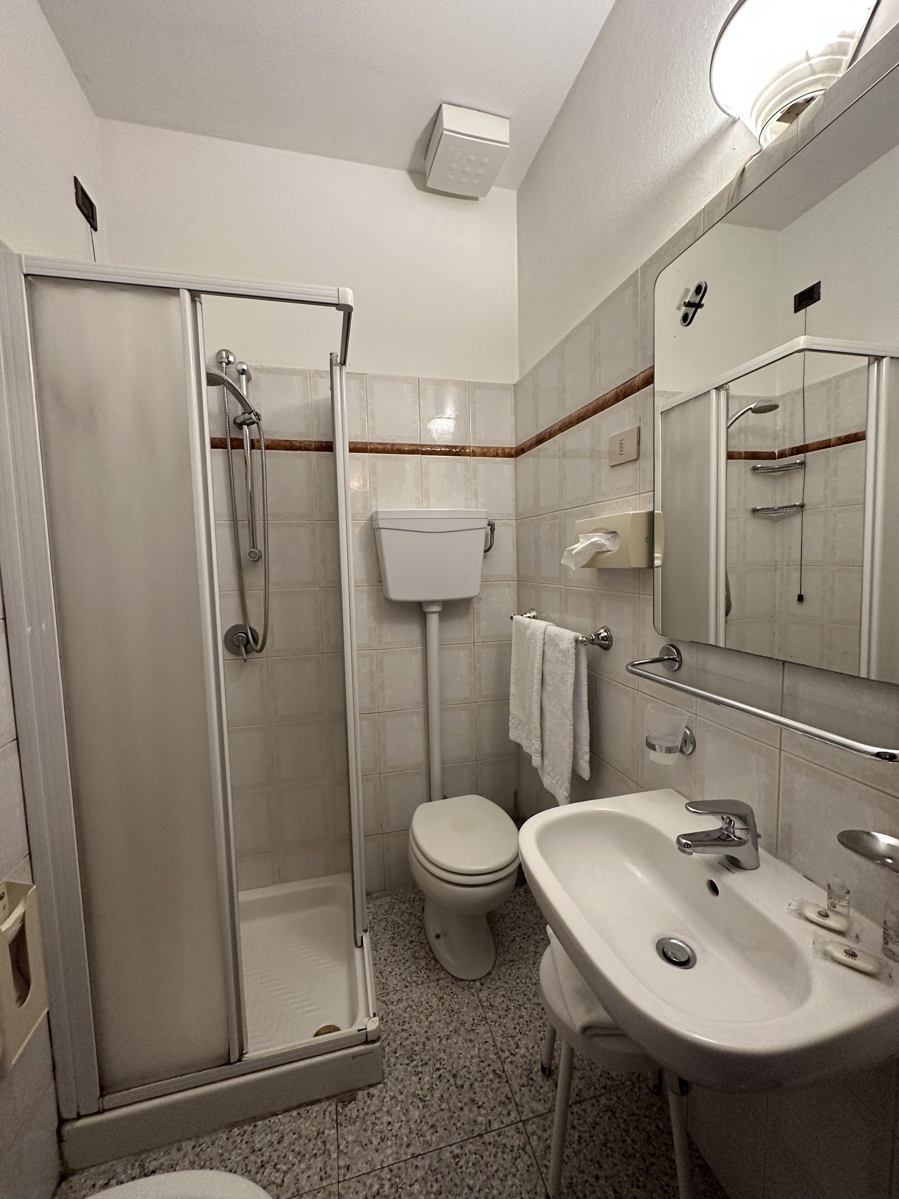 free toiletries, hair dryer, bidet, towels