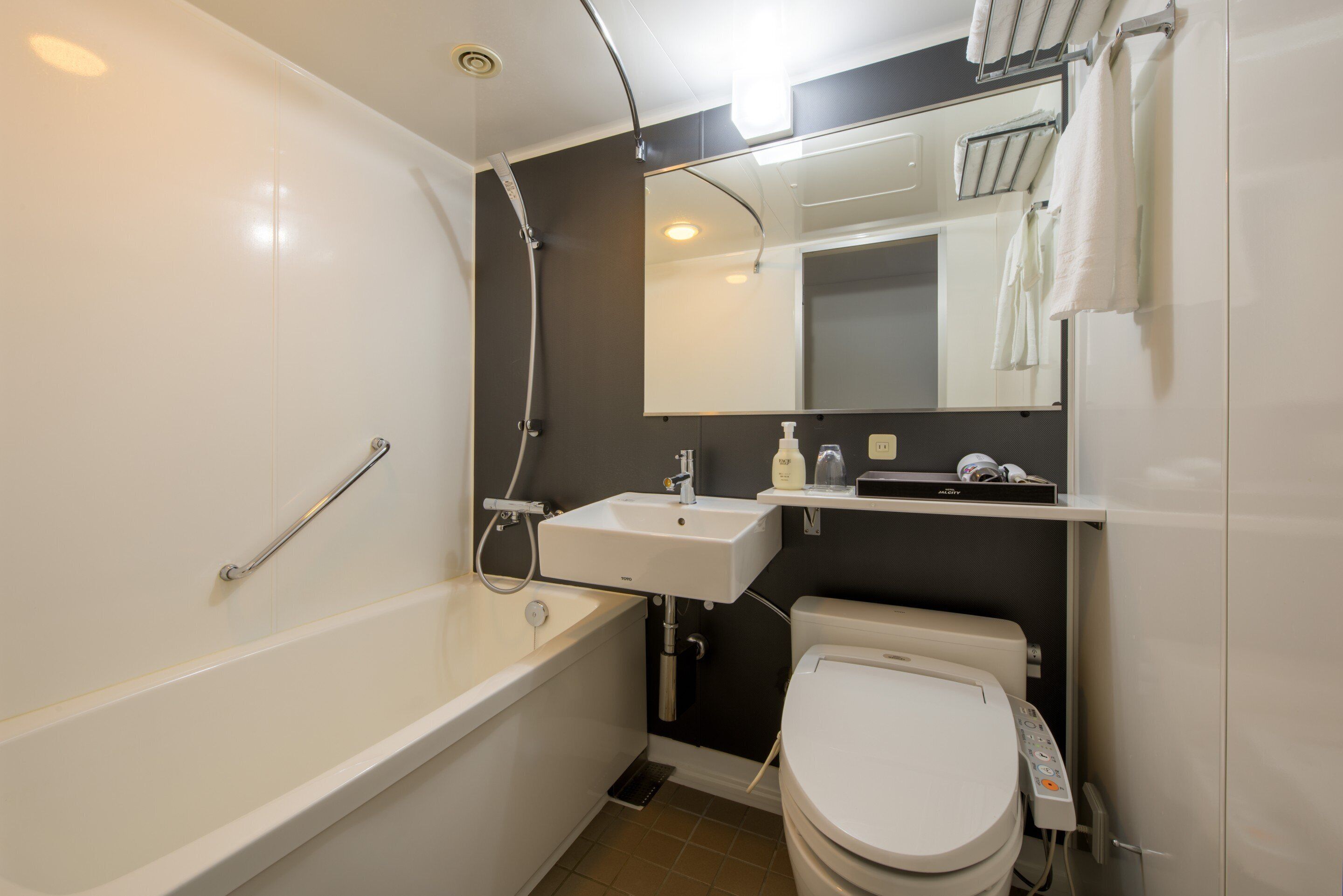 shower, free toiletries, hair dryer, slippers