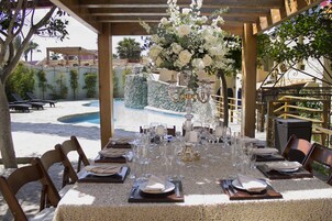 Outdoor banquet area