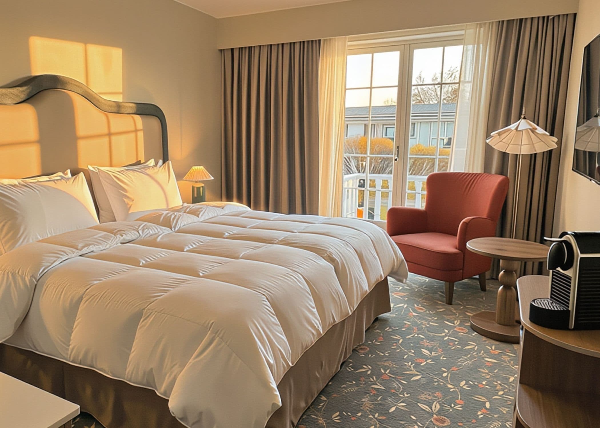 Pillowtop beds, blackout drapes, bed sheets