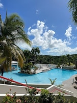 2 outdoor pools, sun loungers