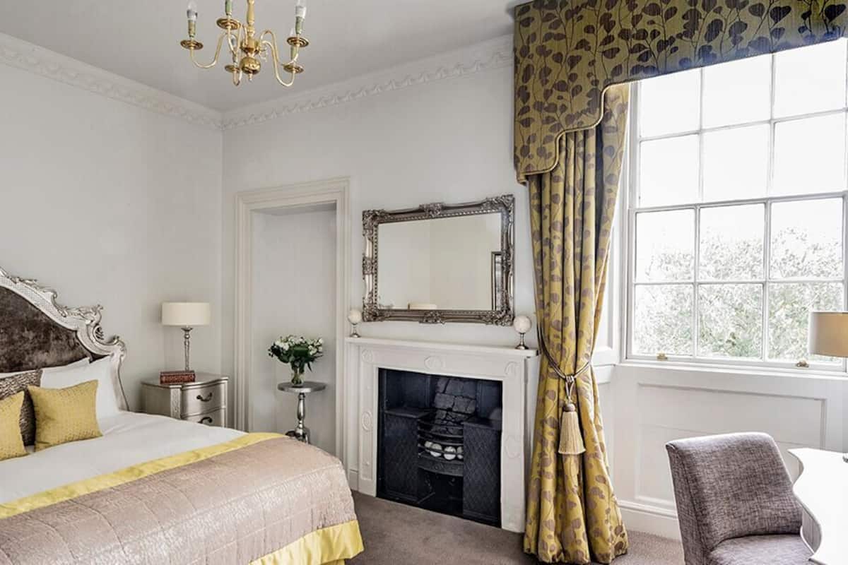 feature king bedded room in historic mansion house | 1 bedroom, in-room safe, desk, blackout curtains