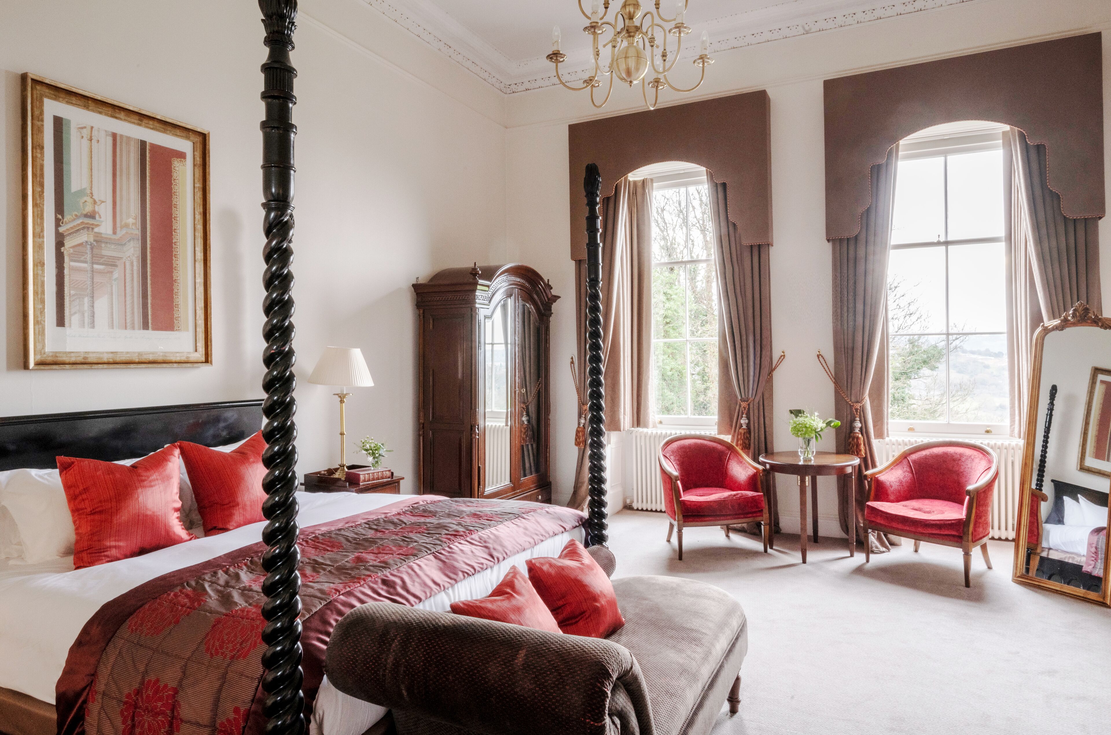feature king bedded room in historic mansion house | 1 bedroom, in-room safe, desk, blackout curtains