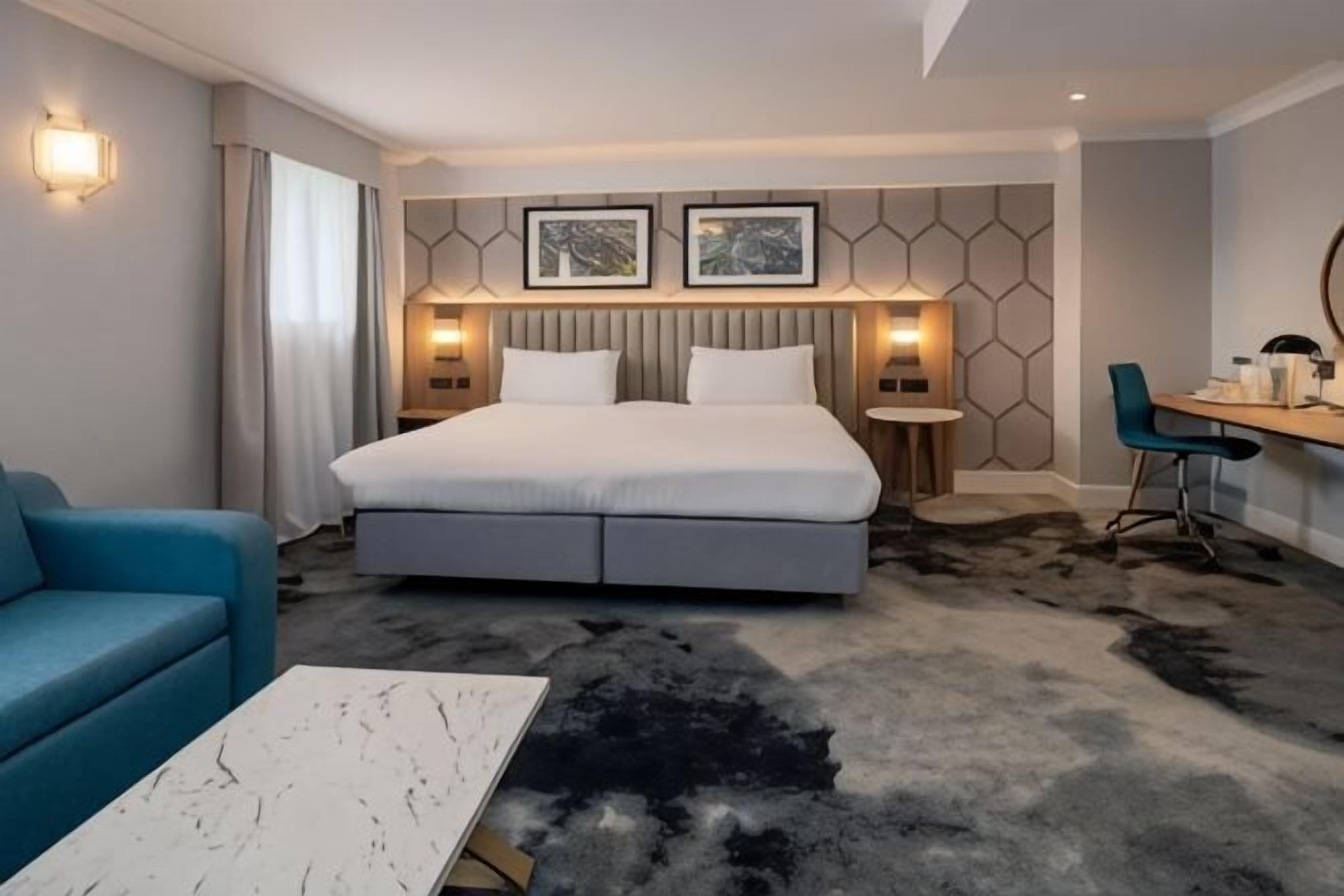 In-room safe, desk, laptop workspace, blackout curtains