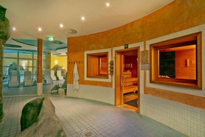 Sauna, steam room, body treatments, aromatherapy, hot stone massages