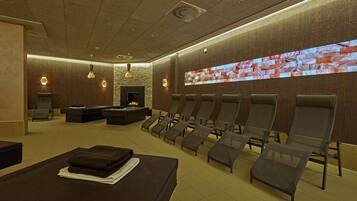 Sauna, steam room, body treatments, aromatherapy, hot stone massages