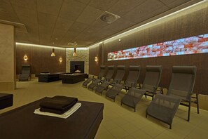Sauna, steam room, body treatments, aromatherapy, hot stone massages