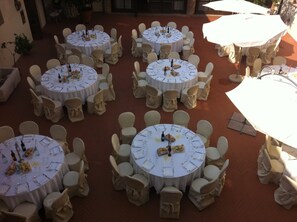 Outdoor banquet area