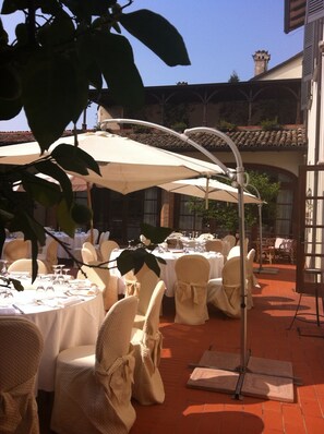 Outdoor banquet area