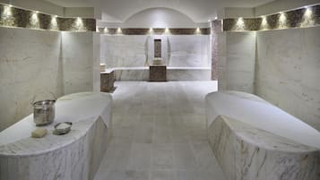 Steam room, body treatments, hot stone massages, Swedish massages