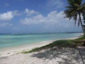 On the beach, beach towels
