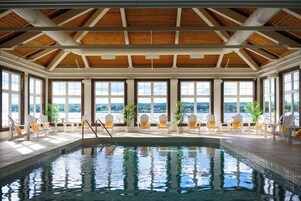 Indoor pool, open 7:00 AM to 10:00 PM, sun loungers