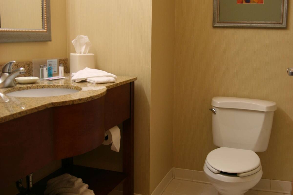 room, 1 king bed, non smoking | bathroom | combined shower/bathtub, hair dryer, towels