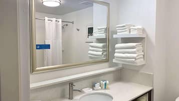 Hair dryer, towels