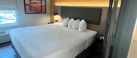 Suite, 1 King Bed, Non Smoking | Pillowtop beds, desk, iron/ironing board, free cribs/infant beds