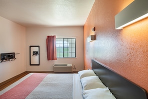 Desk, bed sheets