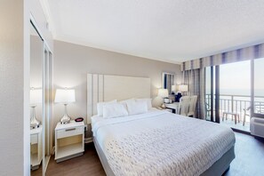 Room (Studio, King Bed, Partial Ocean View) | In-room safe, blackout drapes, iron/ironing board, free WiFi - The Patricia Grand by Vacasa (Myrtle Beach)