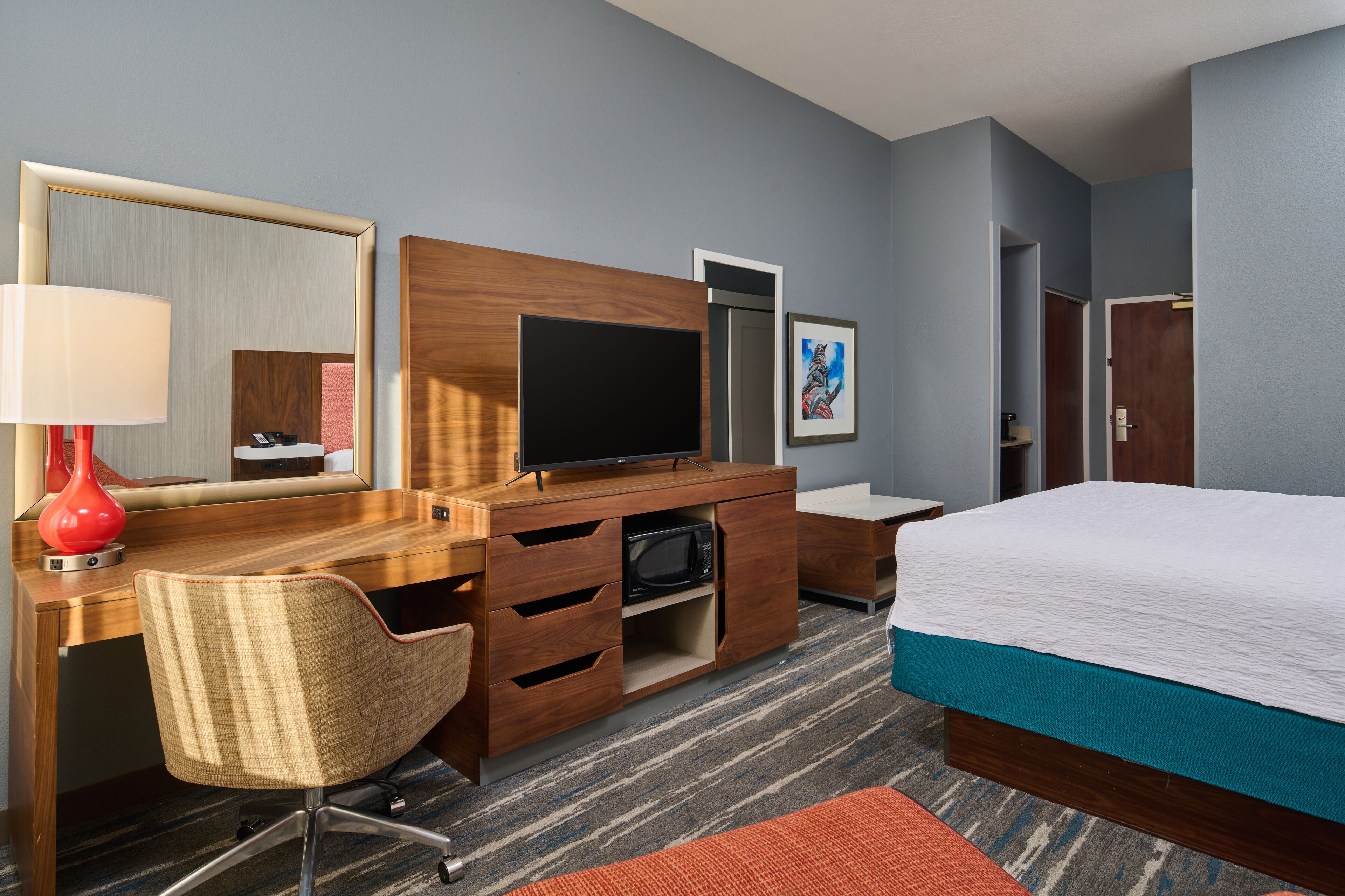 standard room one king bed | pillow-top beds, desk, blackout curtains, iron/ironing board