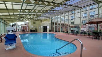 Indoor pool, open 8 AM to 10:00 PM, sun loungers