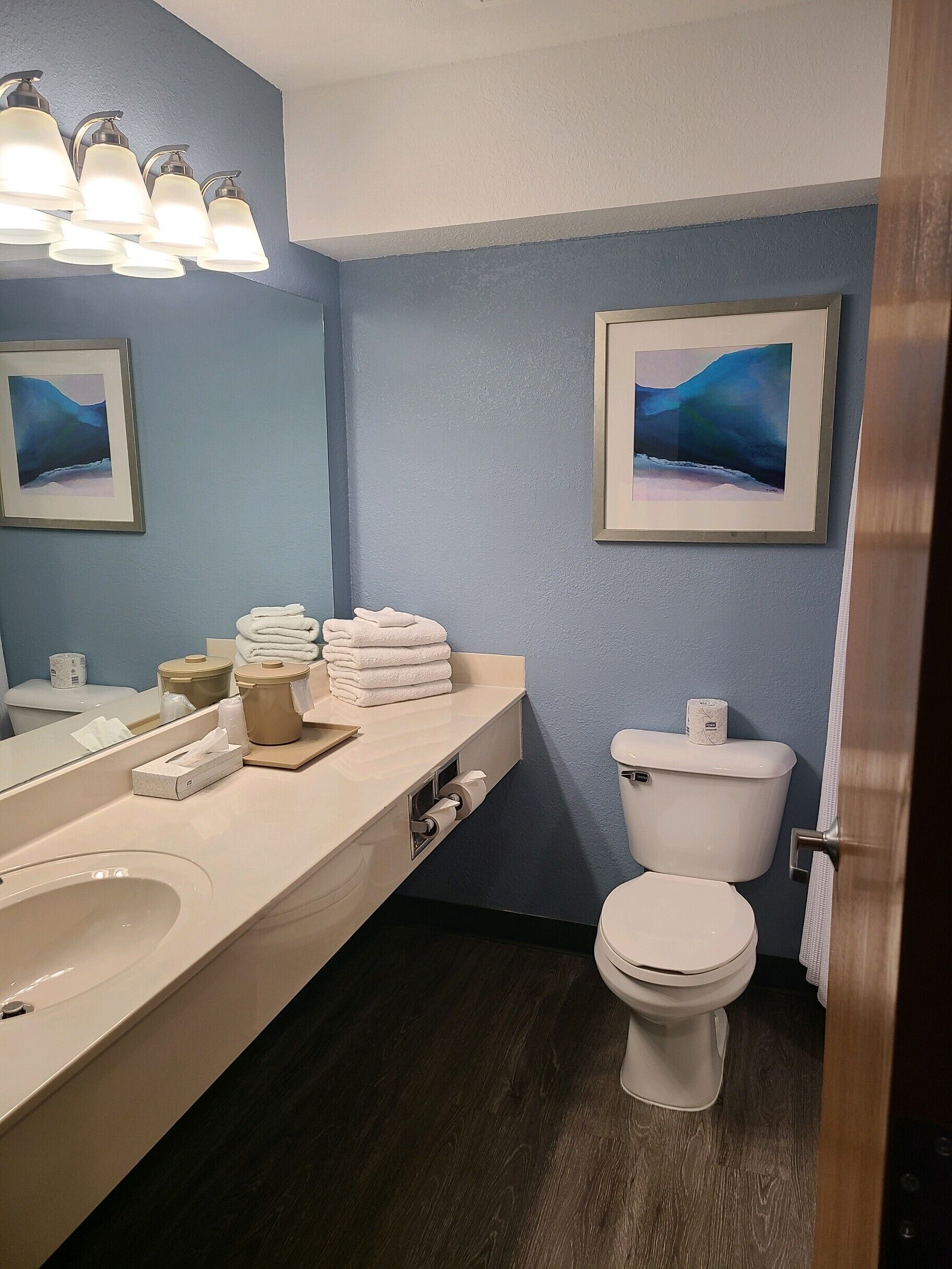 standard room, 1 king and 1 queen | bathroom | free toiletries, hair dryer, towels, soap