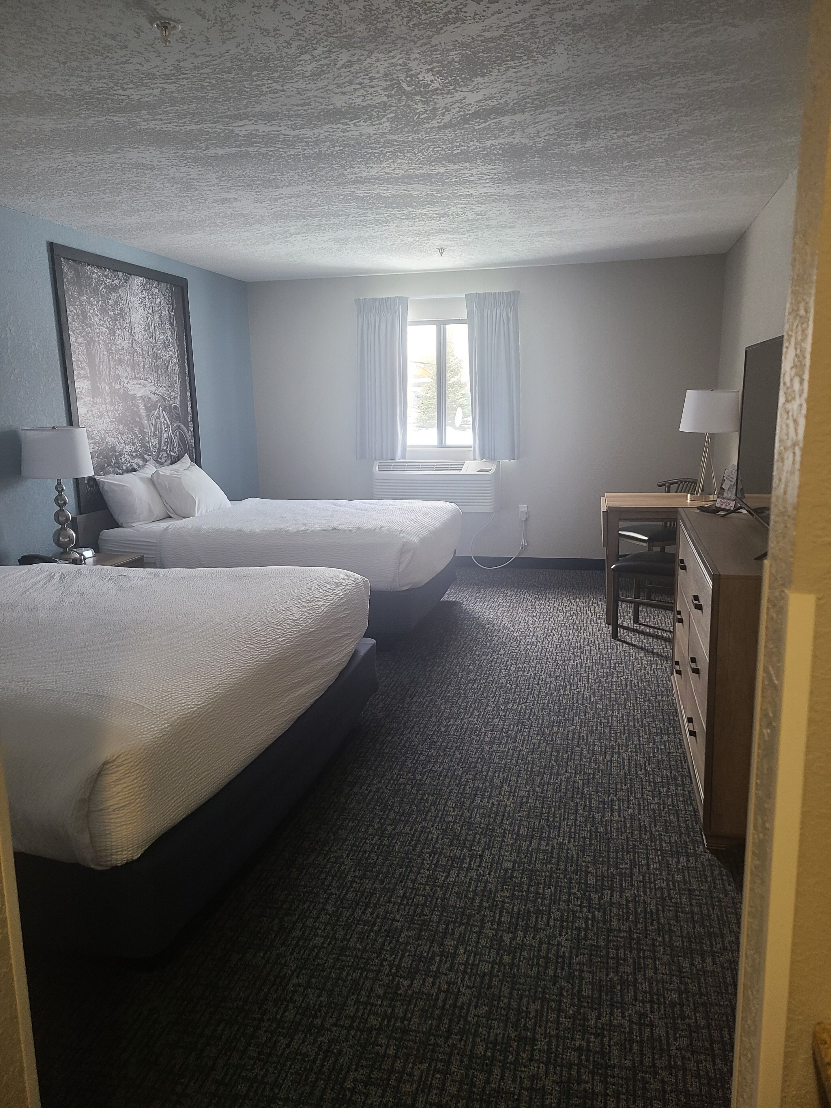 standard room, 1 king and 1 queen | premium bedding, desk, laptop workspace, blackout curtains