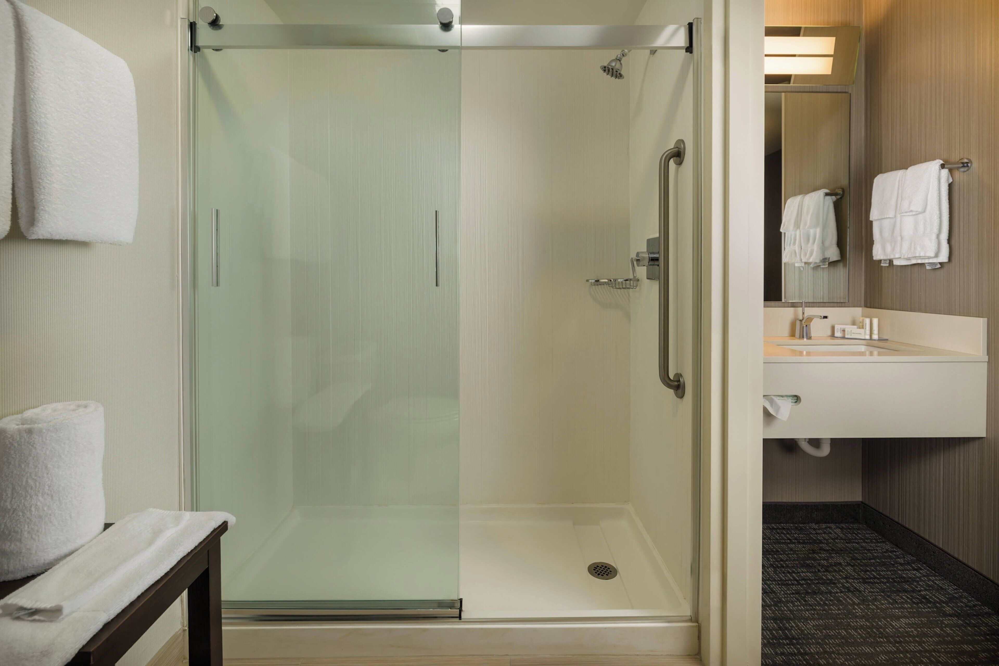 free toiletries, hair dryer, towels, soap