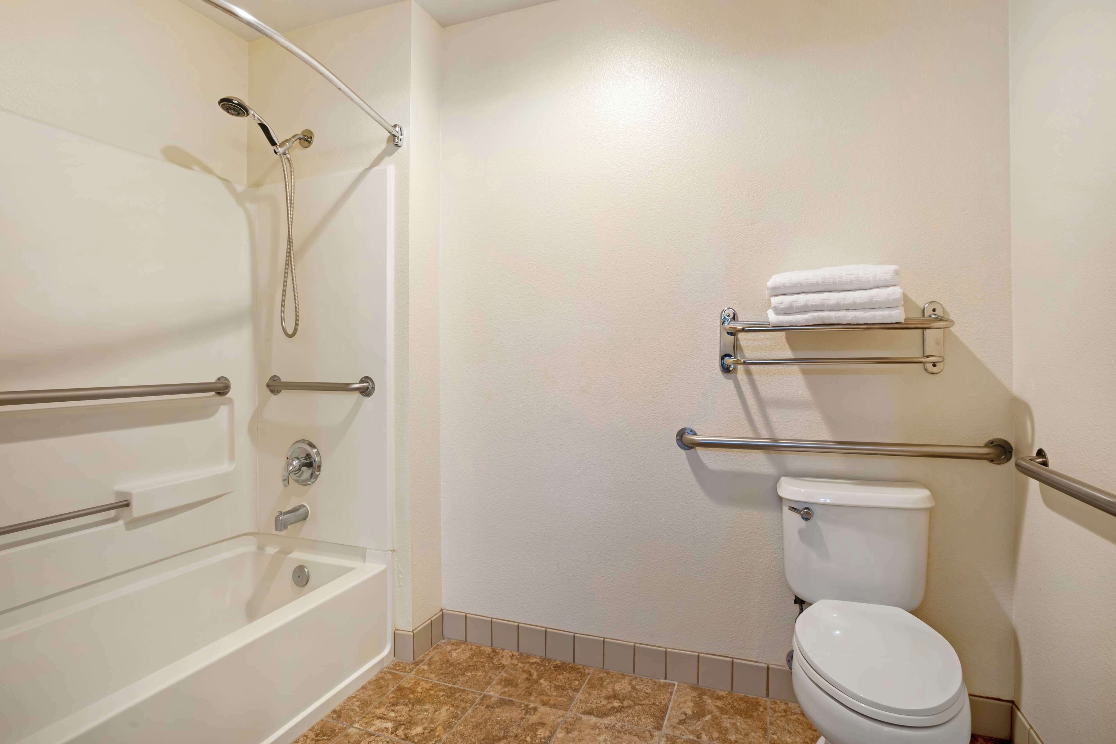 suite, 1 king bed, non smoking, fireplace | bathroom | free toiletries, hair dryer, towels