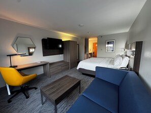 Blackout curtains, iron/ironing board, free WiFi, bed sheets