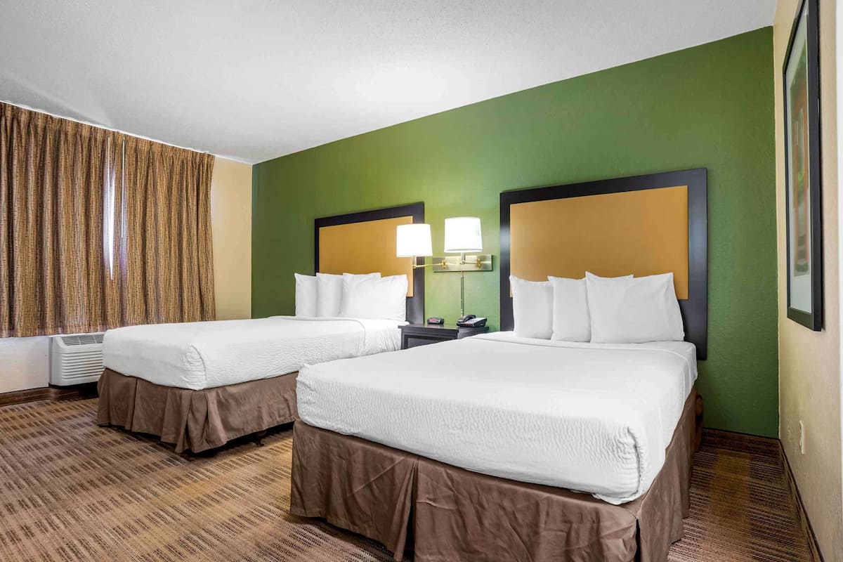 studio, 2 double beds, non smoking | desk, laptop workspace, blackout curtains, iron/ironing board