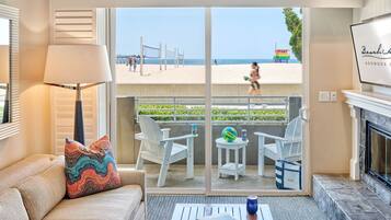 Suite, One King Bed, Strand Ocean Front | 1 bedroom, Frette Italian sheets, premium bedding, pillow-top beds