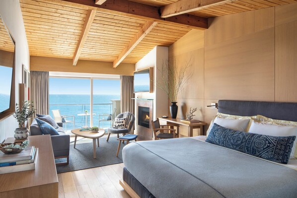Habitación Premier, 1 cama King size, balcón, frente al océano (Fireplace) | Sábanas italianas Frette, ropa de cama de alta calidad y edredón 