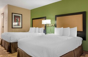 Studio, 2 Double Beds, Non Smoking | Pillowtop beds, desk, laptop workspace, blackout drapes