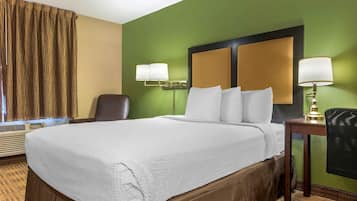 Pillow-top beds, desk, laptop workspace, blackout curtains