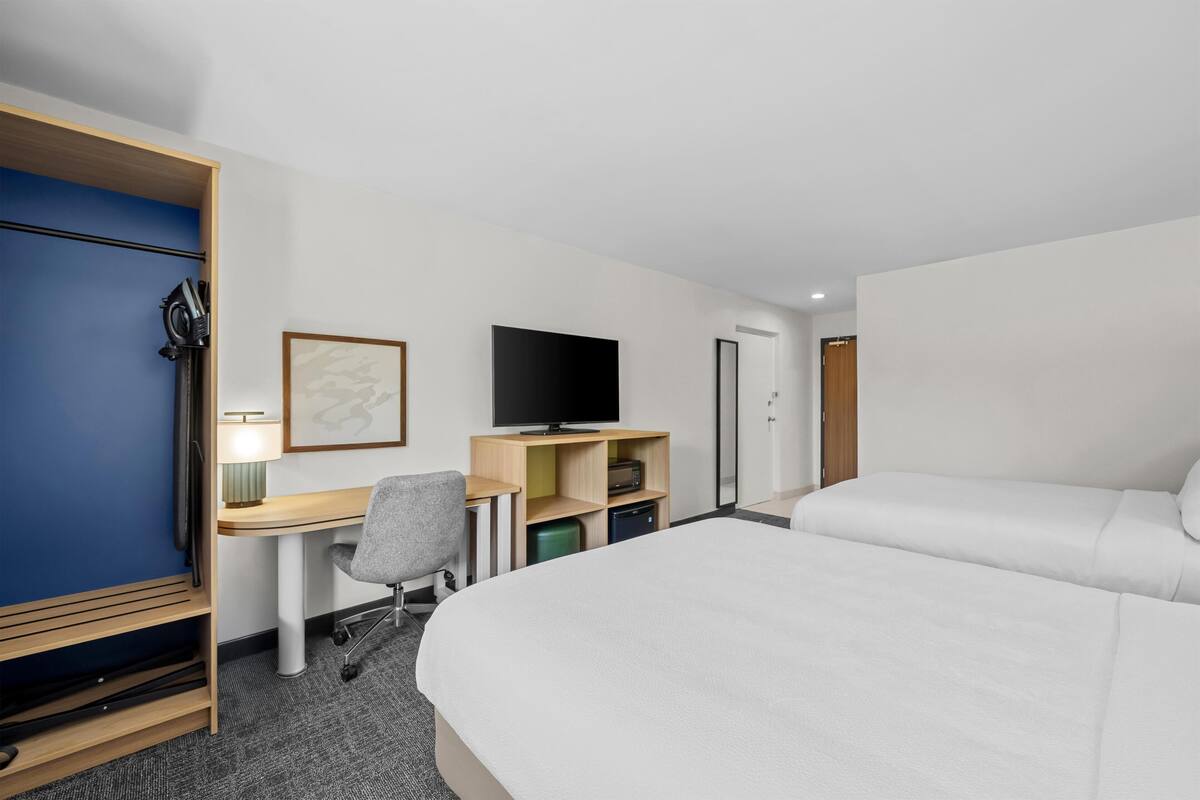Room, 2 Queen Beds | Pillowtop beds, desk, laptop workspace, blackout drapes