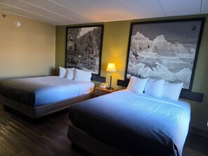 Room, 2 Queen Beds, Non Smoking | In-room safe, desk, blackout drapes, iron/ironing board