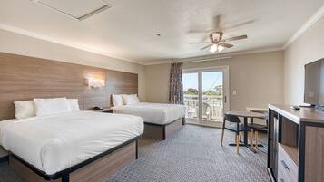 Standard Room, 2 Queen Beds, Partial Ocean View | Desk, iron/ironing board, rollaway beds, free WiFi