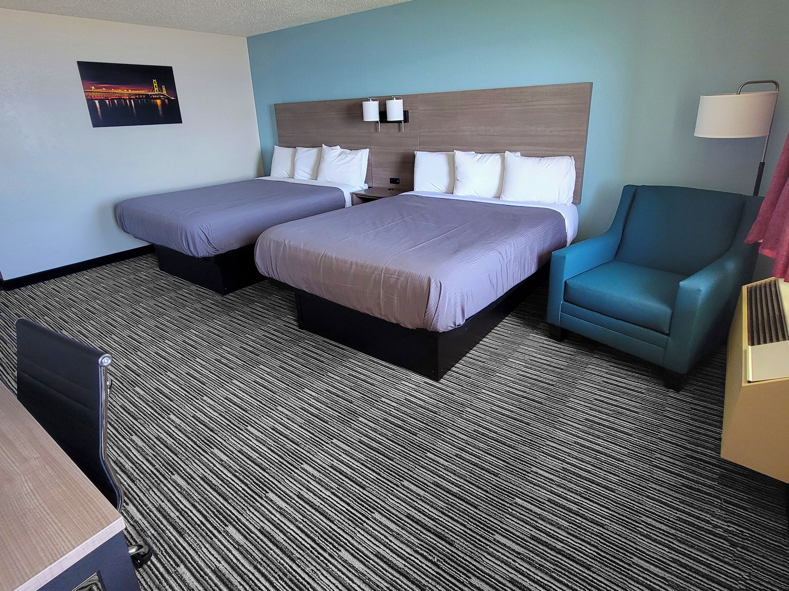 standard room, 2 queen beds, patio, lake view | iron/ironing board, free wifi, bed sheets, wheelchair access