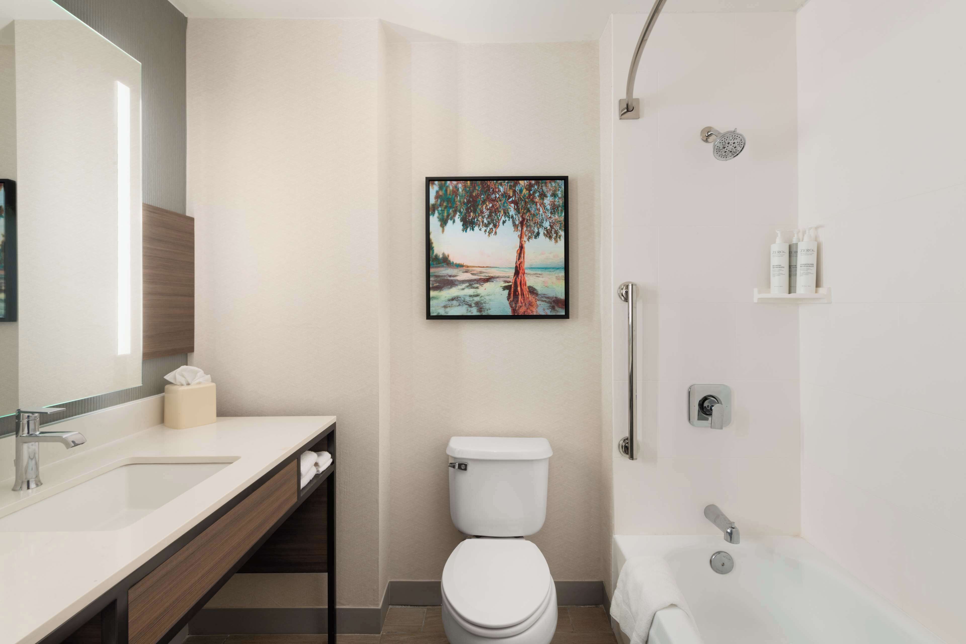 free toiletries, hair dryer, towels