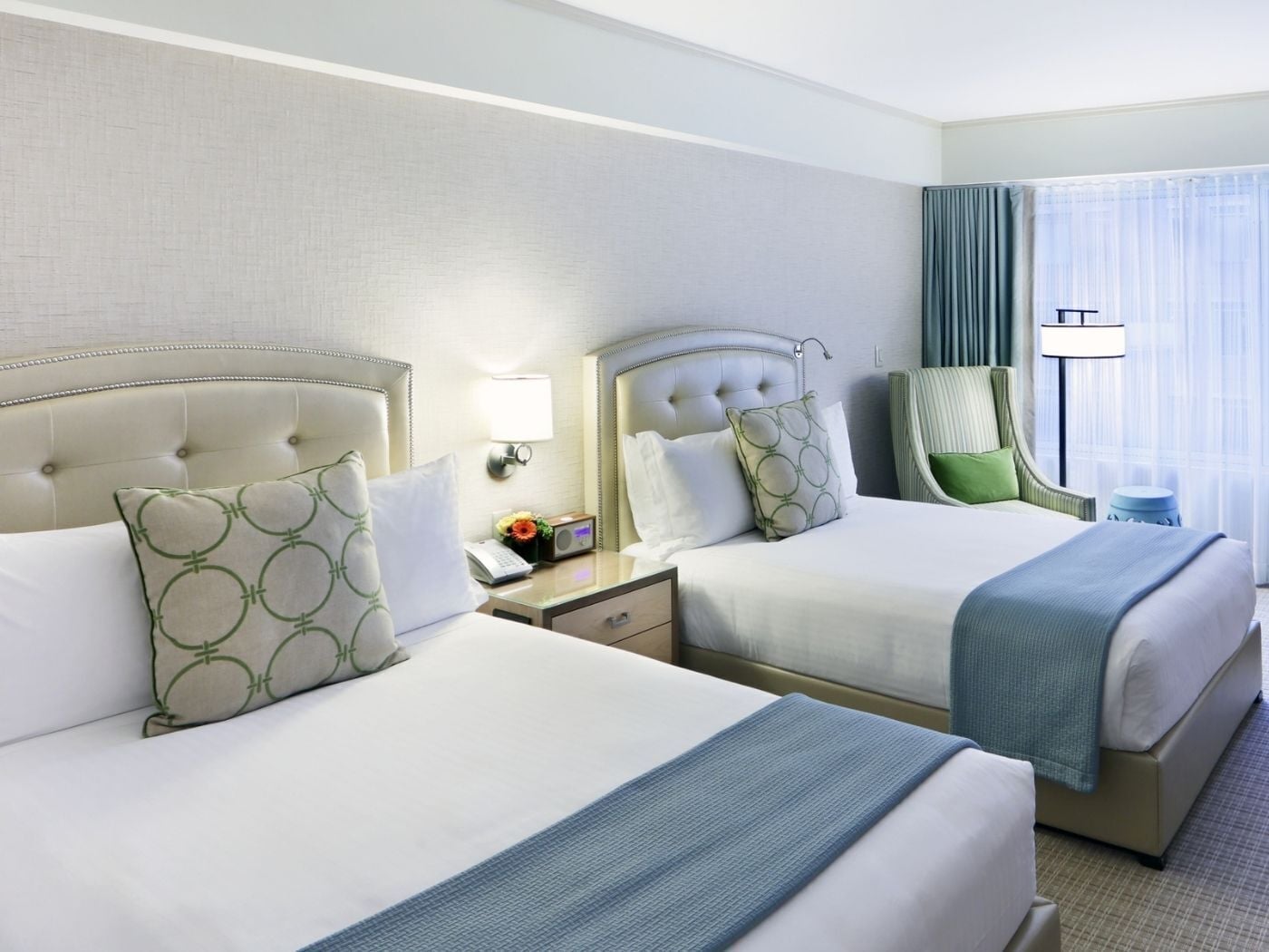 Premier Room, 2 Double Beds | Hypo-allergenic bedding, pillowtop beds, in-room safe, desk