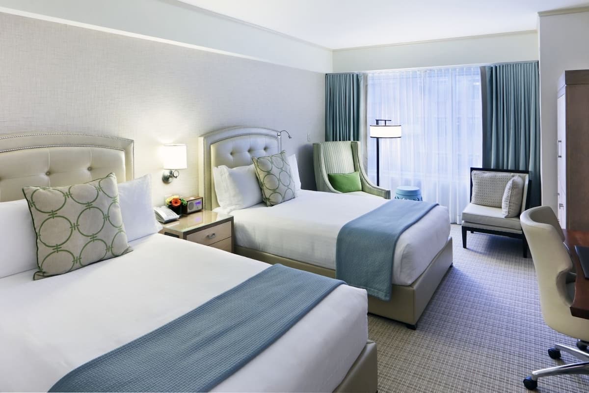 Deluxe Room, 2 Double Beds | Hypo-allergenic bedding, pillowtop beds, in-room safe, desk