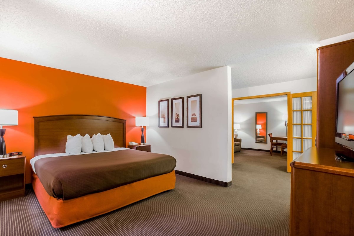 Desk, iron/ironing board, travel crib, free WiFi