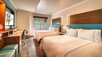 Premium bedding, blackout curtains, iron/ironing board