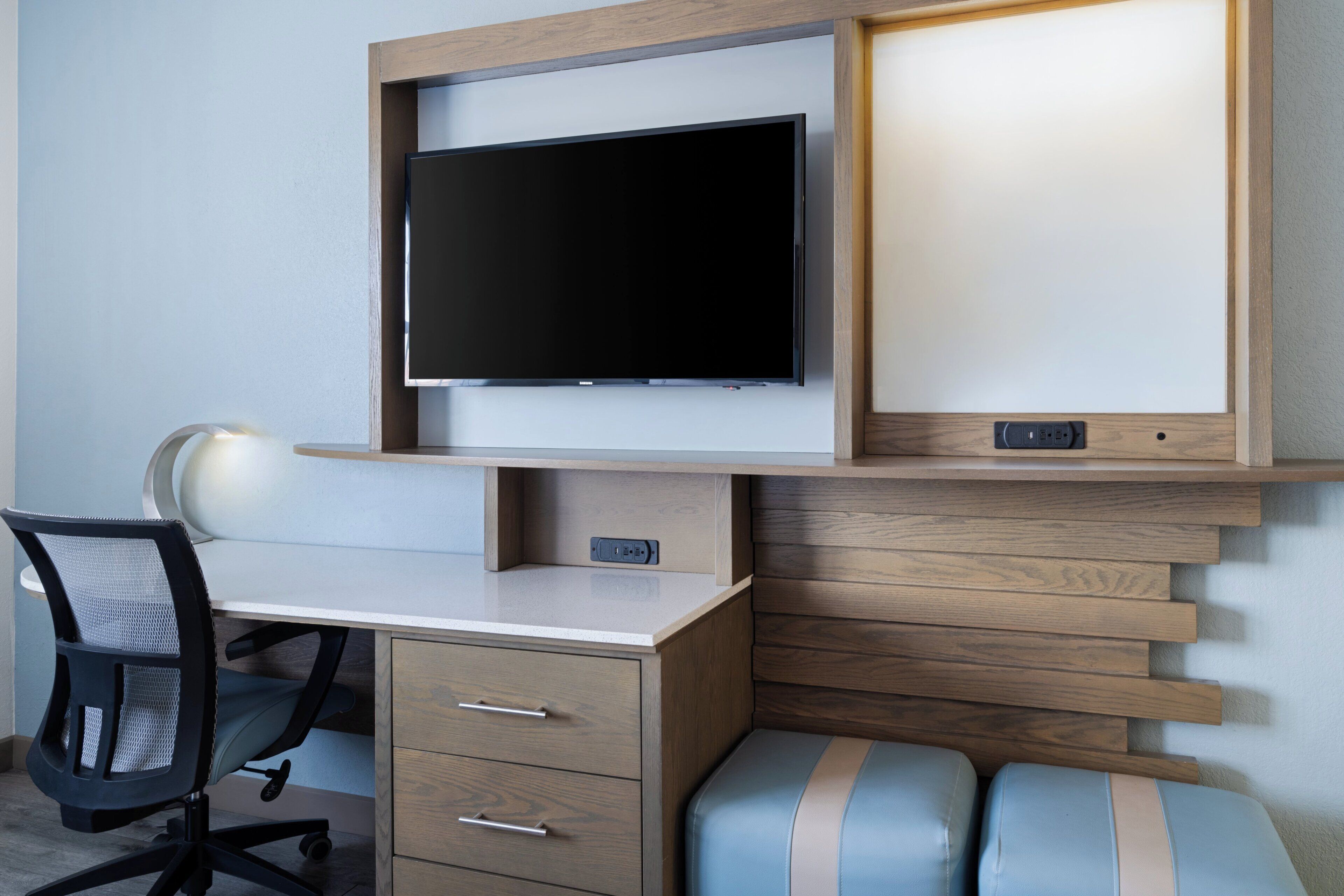 Premium bedding, blackout drapes, iron/ironing board