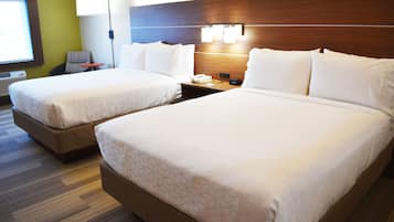 1 bedroom, desk, blackout drapes, iron/ironing board