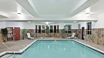 Indoor pool, open 6:00 AM to 11:00 PM, sun loungers