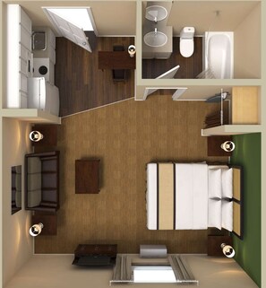 Deluxe Studio, 1 King Bed with Sofa bed (Twin Sofabed) | Desk, free WiFi