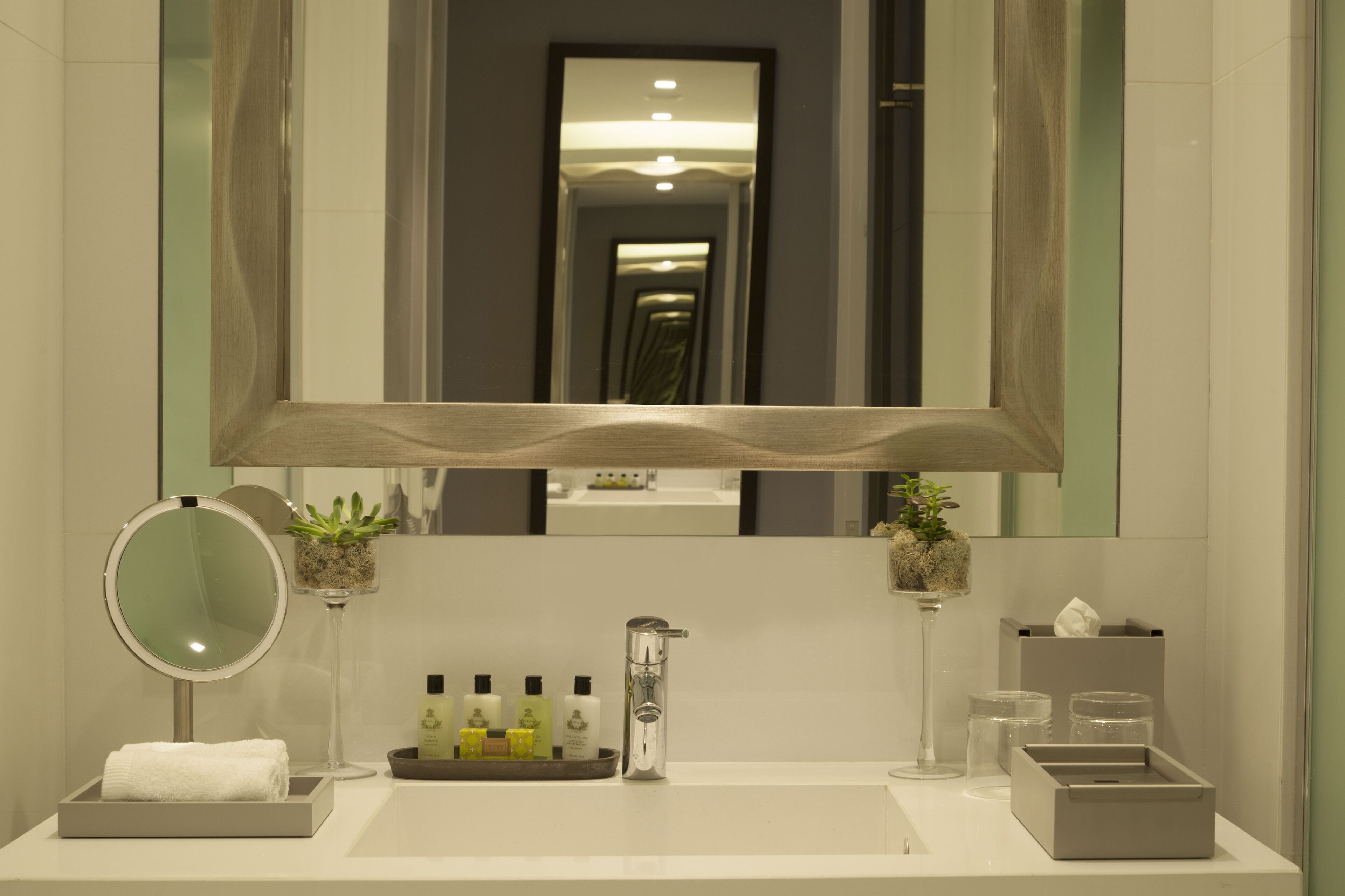 combined shower/bathtub, free toiletries, hair dryer, bathrobes