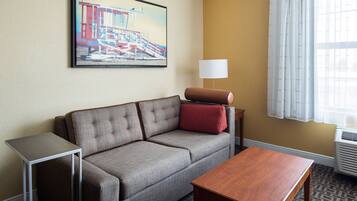 19-inch LCD TV with cable channels, TV, iPod dock