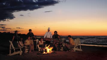 On the beach, free beach shuttle