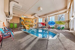 Indoor pool, open 6:00 AM to 9:00 PM, sun loungers